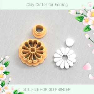 Chamomile Earring B POLYMER CLAY CUTTER