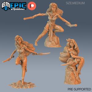 Wildling Princess Set ‧ DnD Miniature ‧ Tabletop Miniatures ‧ Gaming Monster ‧ 3D Model ‧ RPG ‧ DnDminis ‧ STL FILE