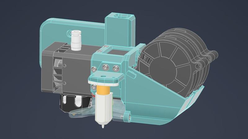 slightly MAD air duct mount for BIQU H2 V2S + Ender 3 V2 plate