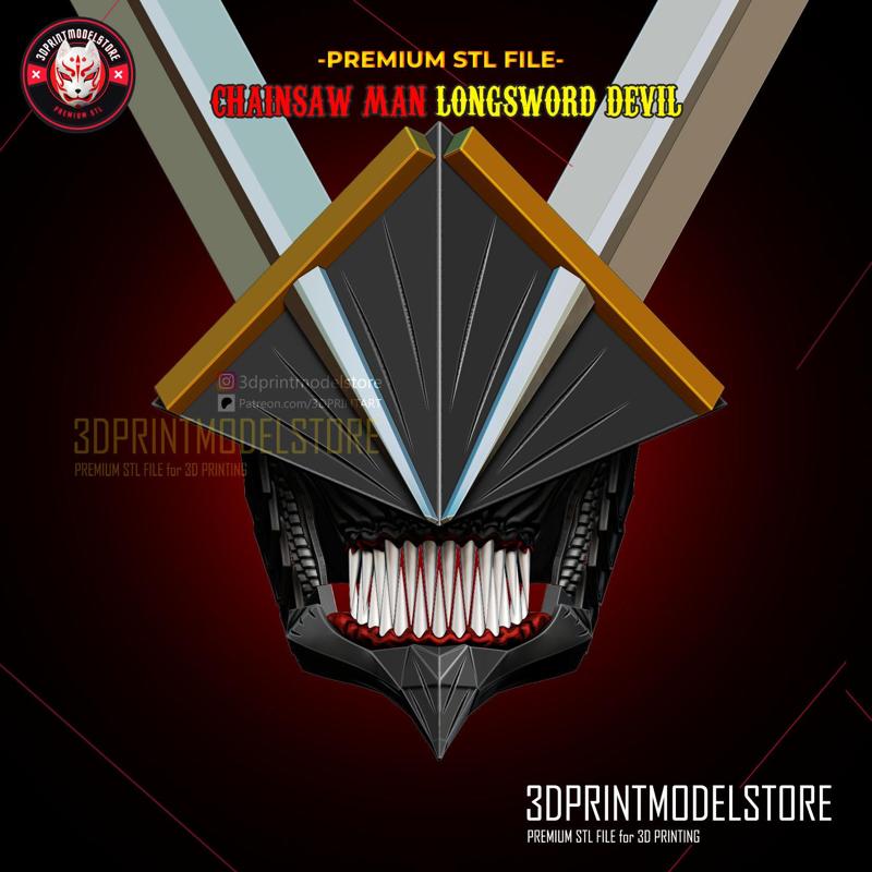 Chainsaw Man LongSword Devil Helmet Cosplay - Horror Halloween - Anime - Comic
