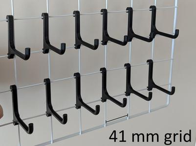 Grid Wall Hook for 1.8 mm dia. 41 mm grid distance