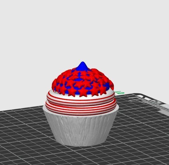 cupcake muffin american flag with 50 stars
