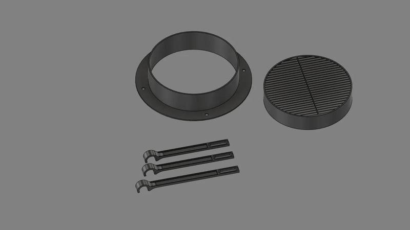 grow tent duct flange with light baffle insert   