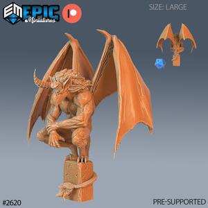 Gargoyle Waiting ‧ DnD Miniature ‧ Tabletop Miniatures ‧ Gaming Monster ‧ 3D Model ‧ RPG ‧ DnDminis ‧ STL FILE