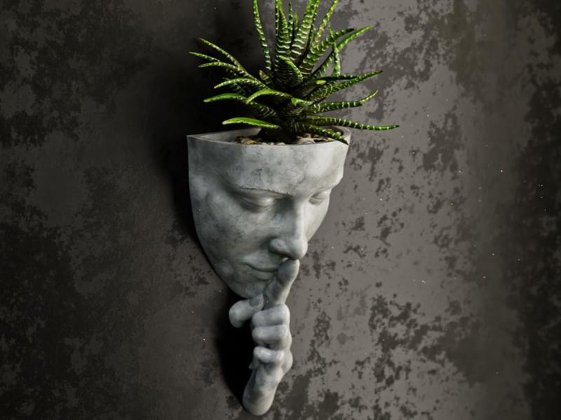Woman wall flower pot 2
