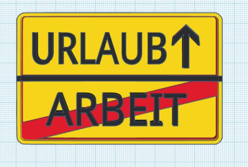 Schild Arbeit - Urlaub - Rente 