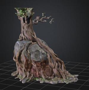 Tree and Rock 3D Model for Printing - Nature’s Power in Your Hands