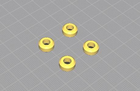 Arruela, espaçador para quadros e suportes de parede.