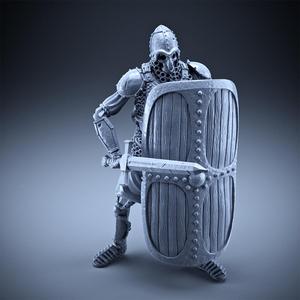 Skeleton - Heavy Infantry - Sword + Square Shield - Defensive Pose