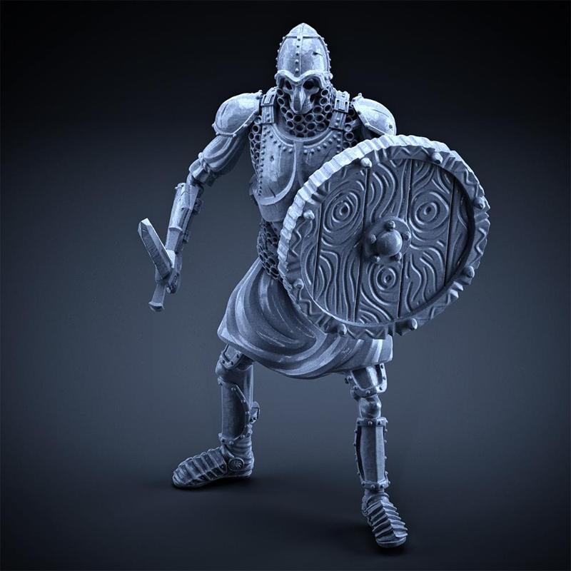Skeleton - Heavy Infantry - Sword + Round Shield - Idle Pose