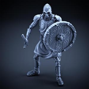 Skeleton - Heavy Infantry - Sword + Round Shield - Idle Pose