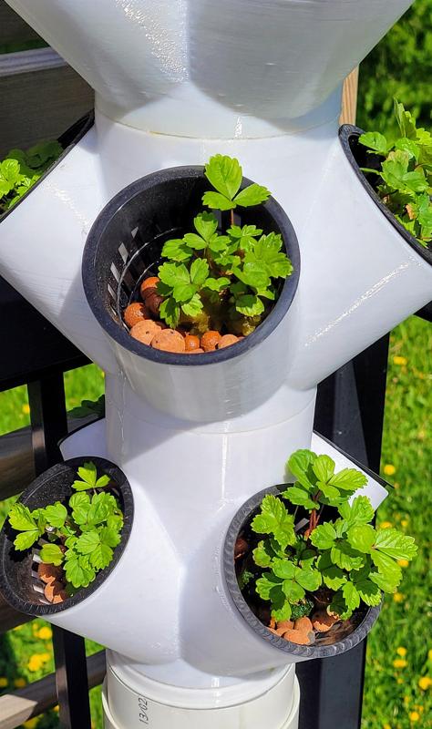 Stackable Hydroponic Tower with 4 Openings