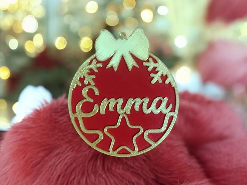Christmas ball stars with name (Editable)