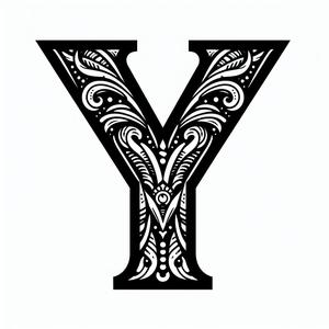 Frottage creation: letter Y (version 2)