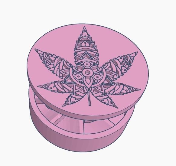 MANDALA STYLE WEED LEAF GRINDER ... MANDA-WEED 66X23MM WEED GRINDERKING TUBINA 60MM EASY PRINT PRINTING WITHOUT HOLDERS