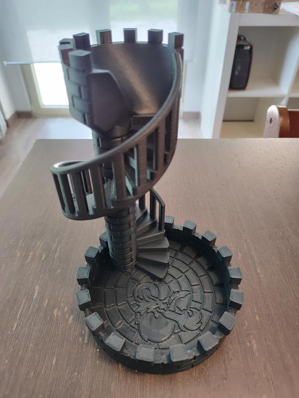 Dice Tower Castle Stairs with D&D Logo