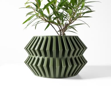 The Risae Planter Pot with Drainage Tray & Stand: Modern and Unique Home Decor for Plants and Succulents