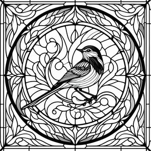 wall art / frottage: Bird in bush (two colours)