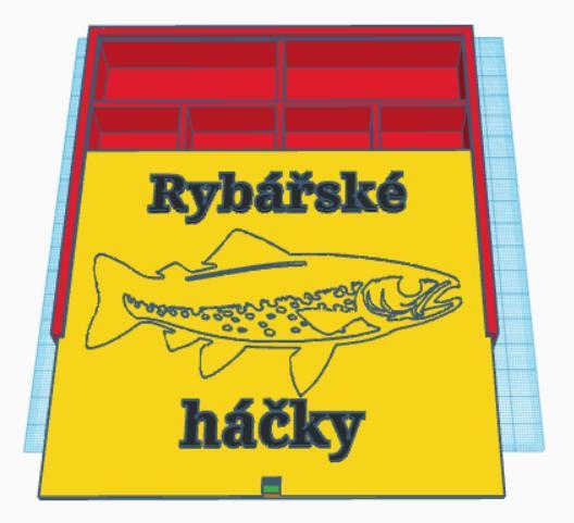 Krabička na rybářské háčky hranatá (A box for fishing hooks square)