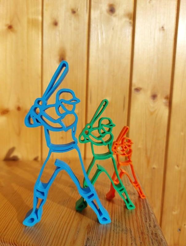 Minimalist Baseball batsman figure