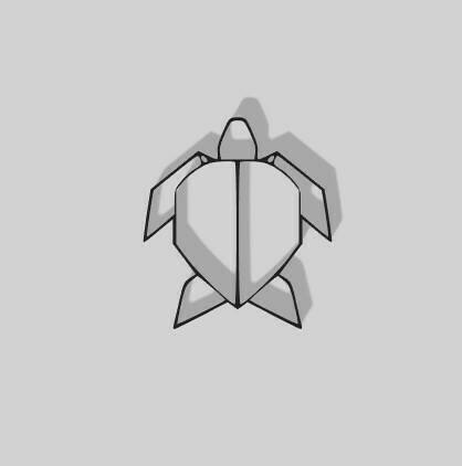 Geometric Turtle Decoration - 2D Art