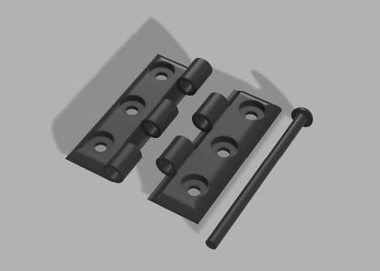 3 part hinge with 3 x  3 mm diameter hole, length: 41 mm, width: 2 x 13 mm