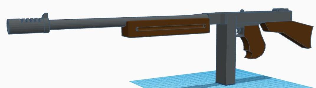Rifle grip tommy gun (with stick mag)