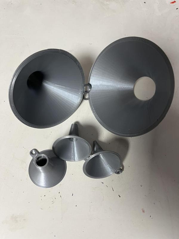 Various funnels for liquids, oil