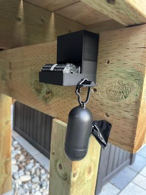 Poop bag dispenser with bag holder hook