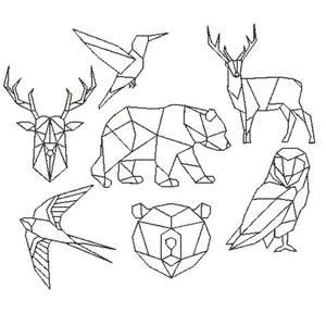 Animals in geometry shapes