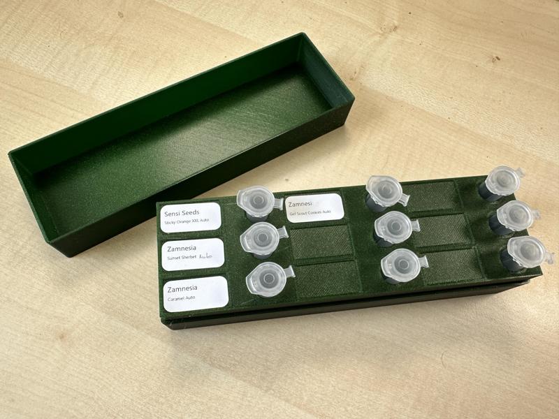 Organizer for seeds, fully parametric