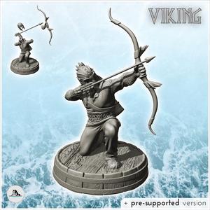 Seated Viking archer with metal helmet (17) - North Northern Norse Nordic Saga 28mm 20mm 15mm