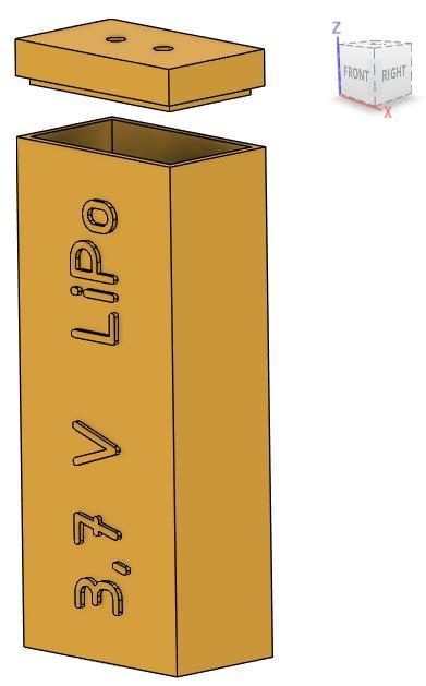 Single LiPo Box/case with lid & label