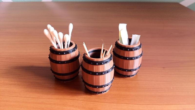 Barile contenitore multiuso, stuzzicadenti, cotton fioc, cucchiaini