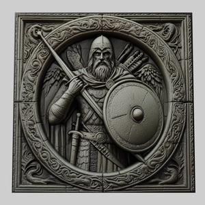 Lord of Rings Boromir 3d printer relief medallion stone tablet obj stl