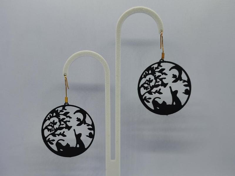 Moon and Cats Earrings