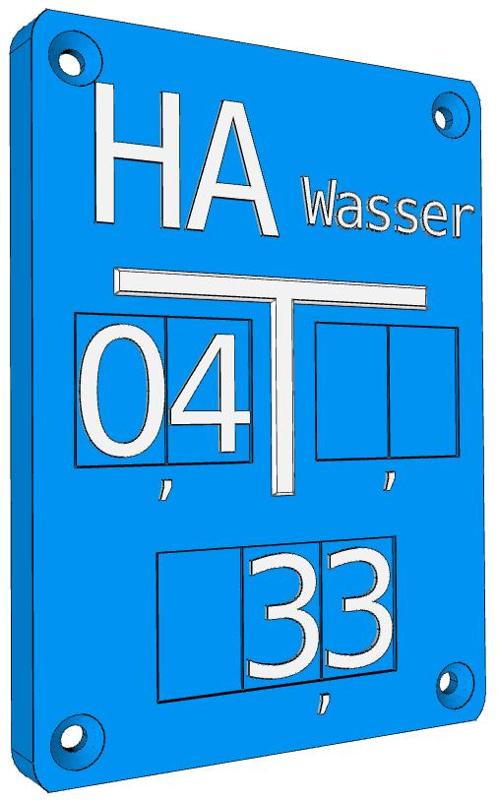 Schiebeschild HA Wasser / Sliding Plate Water House Connection