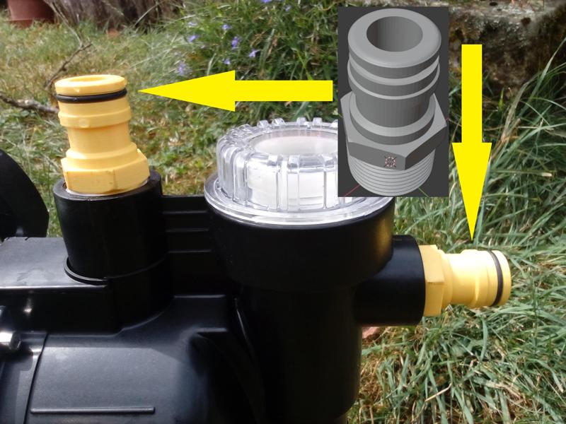 1 inch male adapter to 1 inch garden system G.F. BIG quick coupler