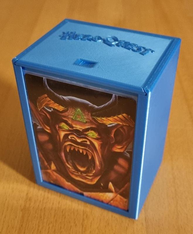 Box for ~110 sleeved cards (HeroQuest base game)