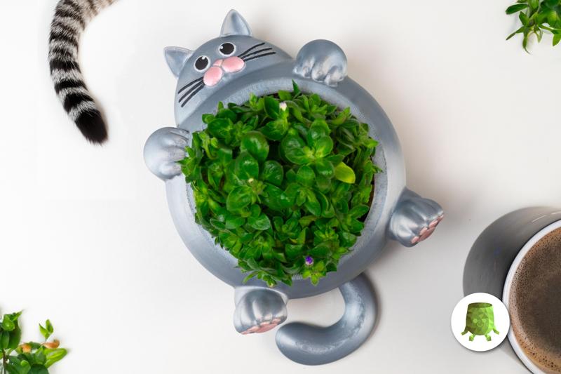 Chunky Cat Plant Pot
