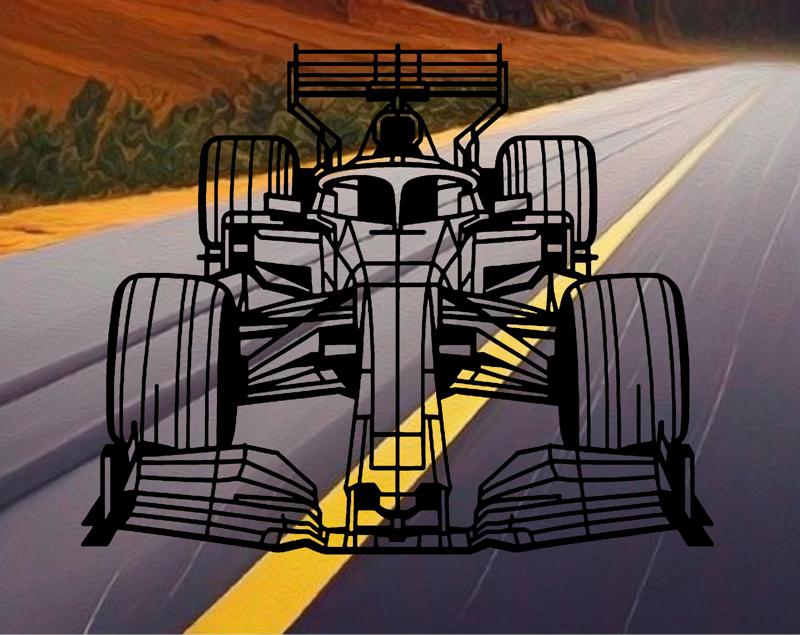 Geometric F1 car wallart