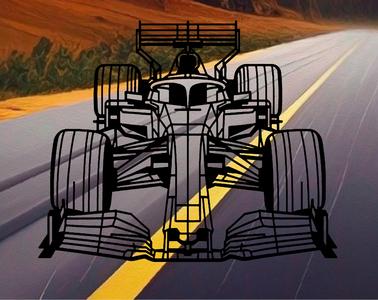 Geometric F1 car wallart