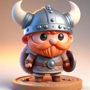 Cute 3D Viking Warrior Character for print 3D print model 3D Print Model