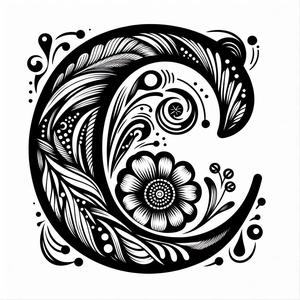 Frottage creation: letter C (version 2)