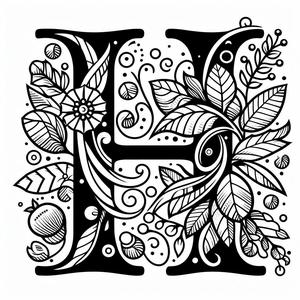 Frottage creation: letter H (version 2)