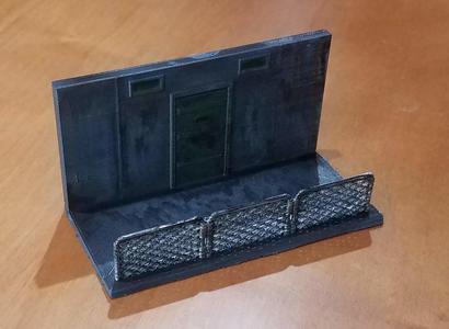 Street scene with chain link fence