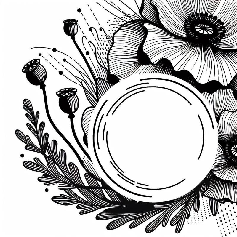 Poppy flower wallart