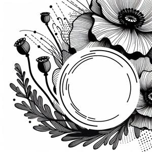 Poppy flower wallart