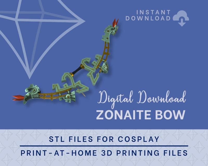 LINK Zonaite Bow STL FILES [The Legend of Zelda: Tears of the Kingdom] Cosplay Prop | 3D Print files