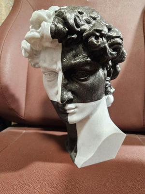 David Bust Decor Black and White 